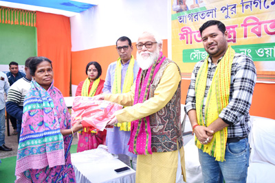 Agartala Municipal Corporation (AMC) Ward number 9 distributed winter garments among the poor in presence of MLA Ratan Chakraborty on January 8.